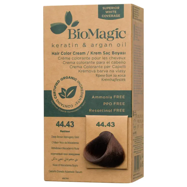 Bakarne nijanse - farba za kosu 60 ml — Mahagoni tamnobraon 44.43 — slika 1
