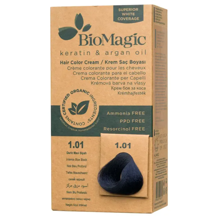 Pepeljaste nijanse - farba za kosu 60 ml — Plavetnocrna 1.01 — slika 1