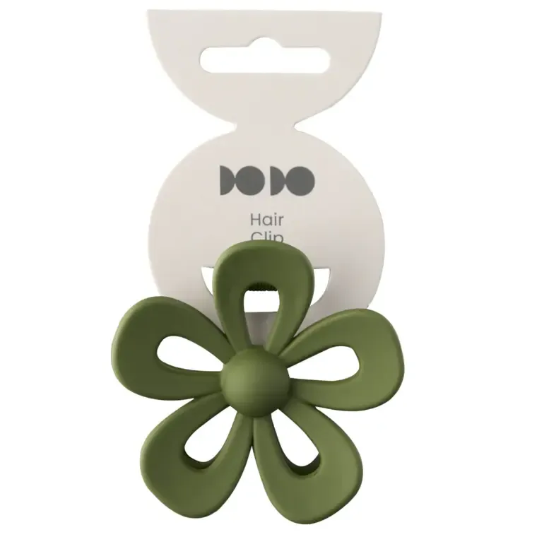 Šnala za kosu - Flower Cutout — Maslinastozelena — slika 1