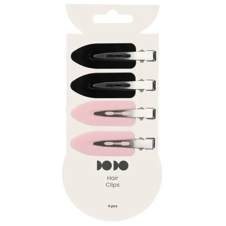 Šnalice za kosu 4/1 — Crne/Roze — slika 1