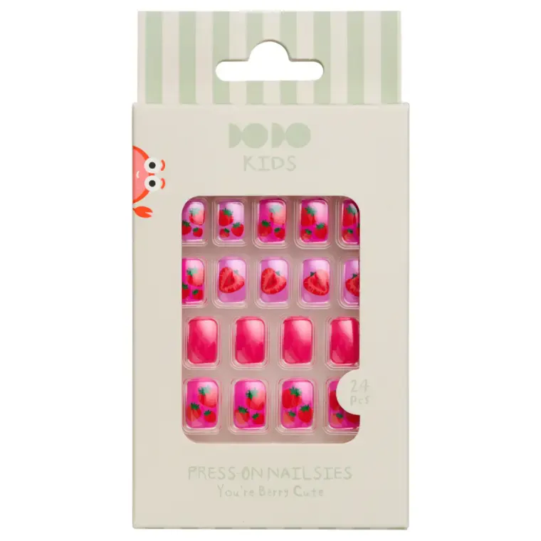 Press-on nokti za decu - Square 24/1 — You're Berry Cute — slika 1