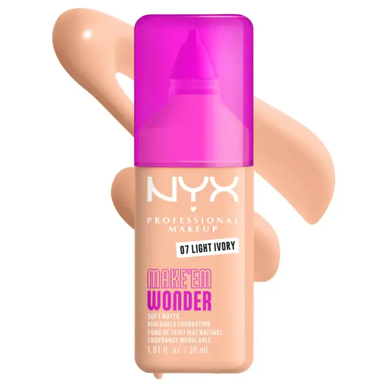 Mat tečni puder - Make 'Em Wonder — Light Ivory WF07 — slika 1